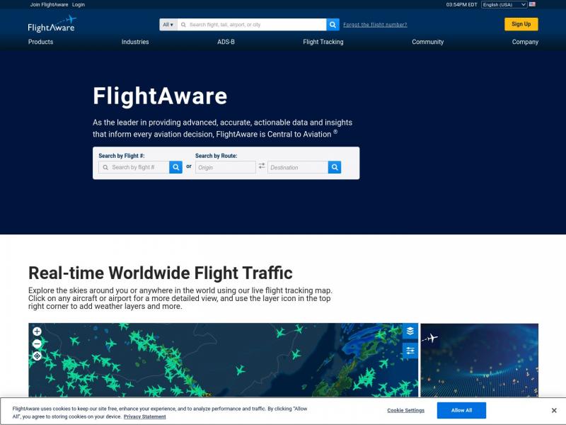 【FlightAware】航班跟踪/航班状态/飞行跟踪<b>※</b>2024年04月09日网站截图
