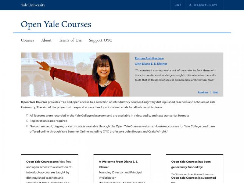 【耶鲁大学课程】耶鲁大学开放课程<b>※</b>2024年05月10日网站截图