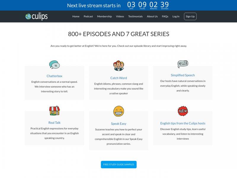 【culips英语】学习日常英语 | Culips ESL Podcast<b>※</b>2024年04月27日网站截图