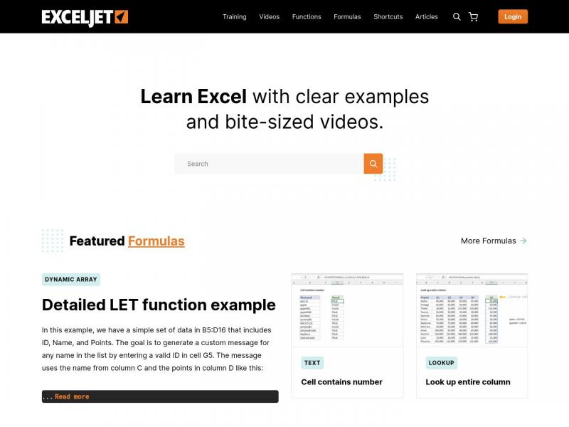 【Exceljet】Work faster in Excel<b>※</b>2024年02月25日网站截图