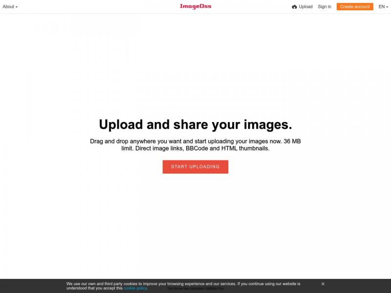 【ImageOss】免费图片存储空间 - ImageOss<b>※</b>2023年10月21日网站截图