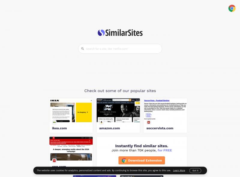 【Similarsites】Easily Explore alternative websites<b>※</b>2024年01月19日网站截图