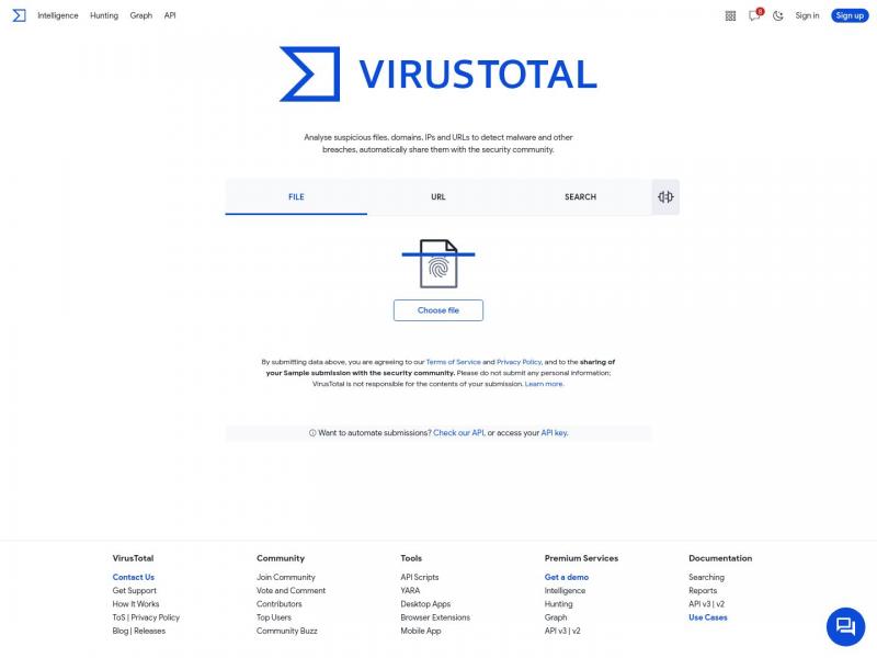 【VirusTotal】2023年10月21日网站截图